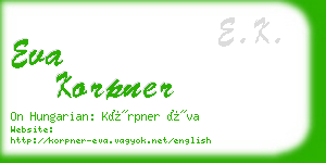 eva korpner business card